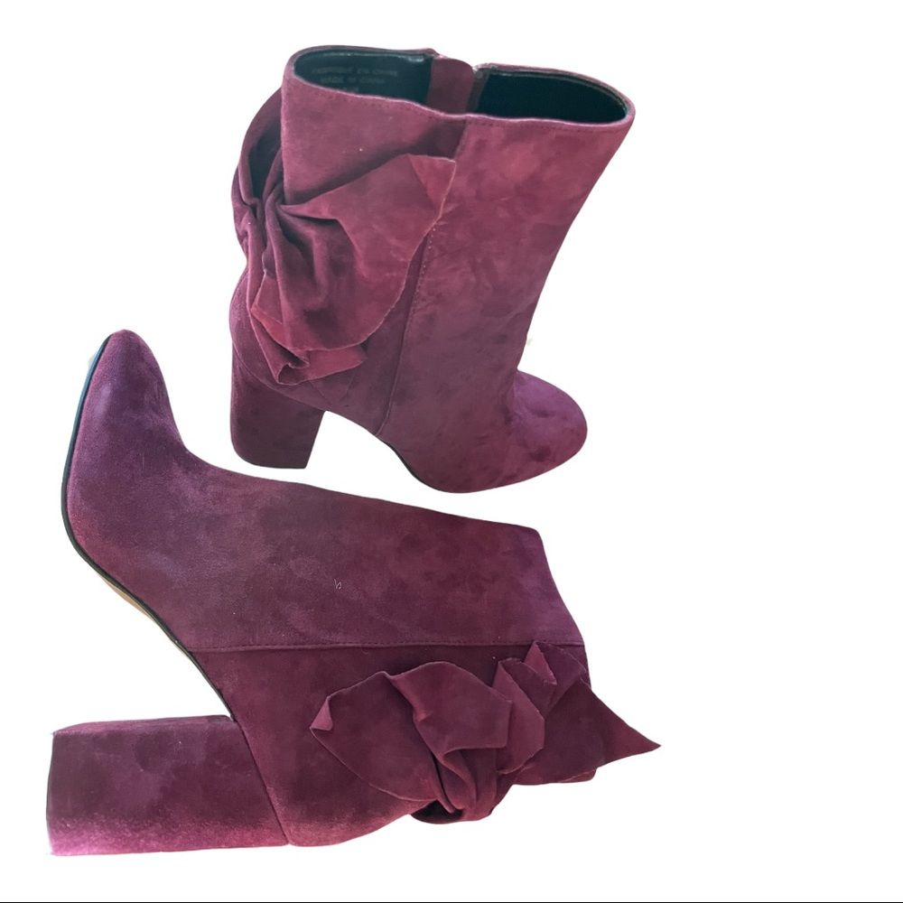Plum Suede Booties 8.5